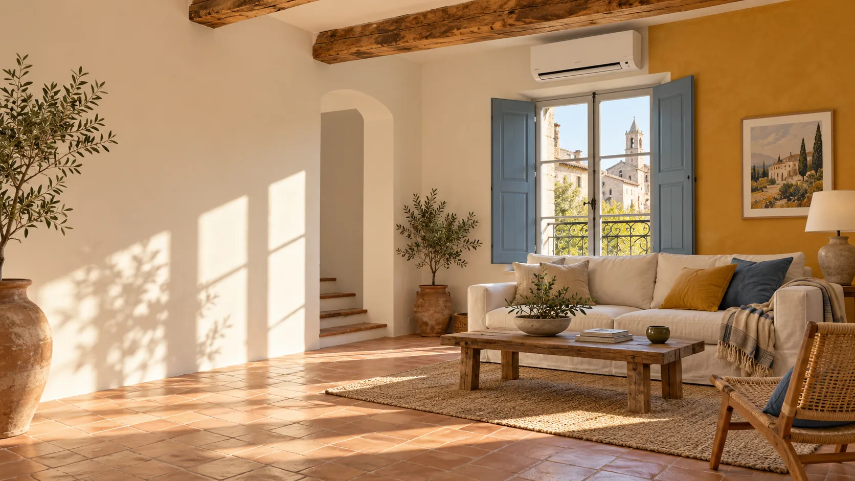 Intérieur provençal aux murs fraîchement repeints